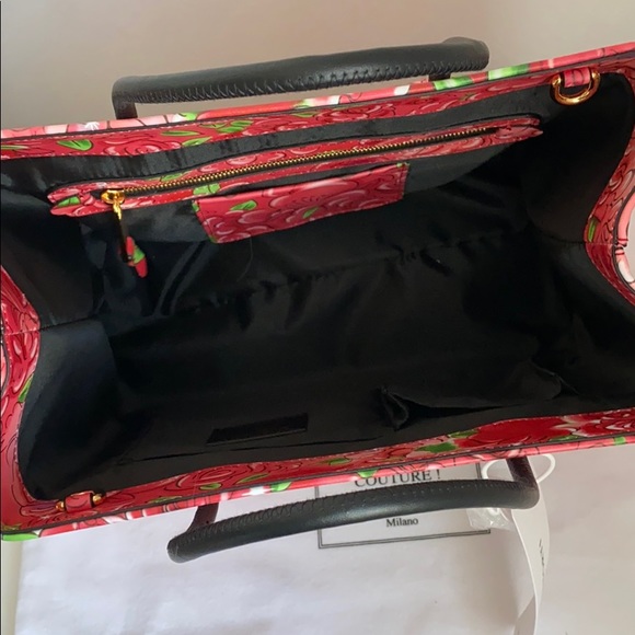 💯 Authentic Moschino Couture Red Leather Tote Bag - Picture 13 of 17